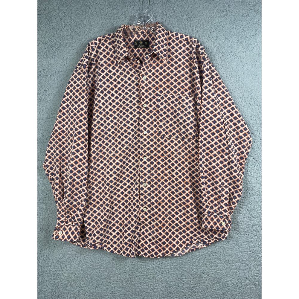 J. Riggings Vintage Print Men's Long Sleeve Button Up Shirt